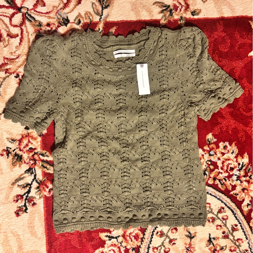 Anthropologie Pointelle Sweater Tee